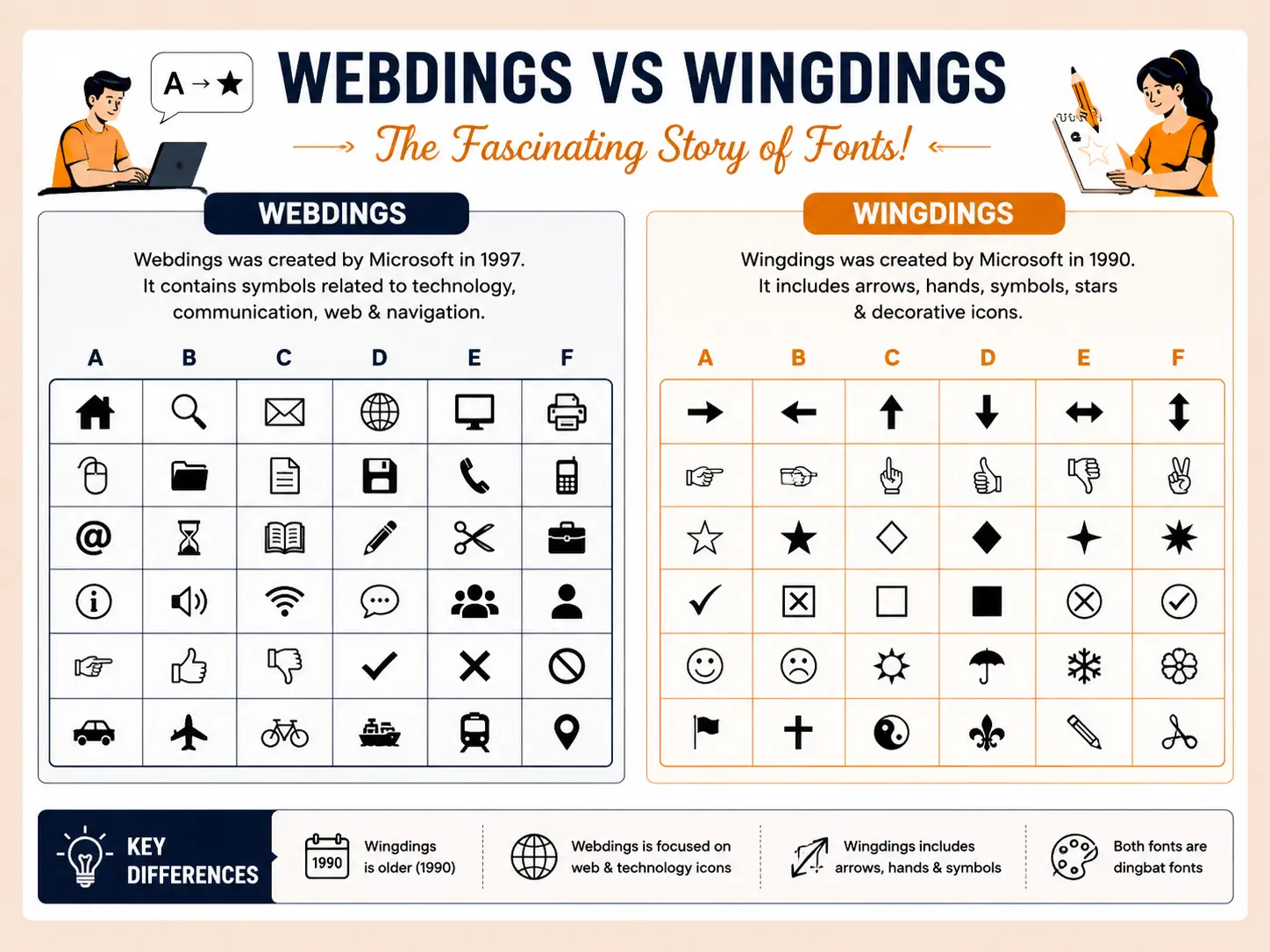 Webdings vs Wingdings